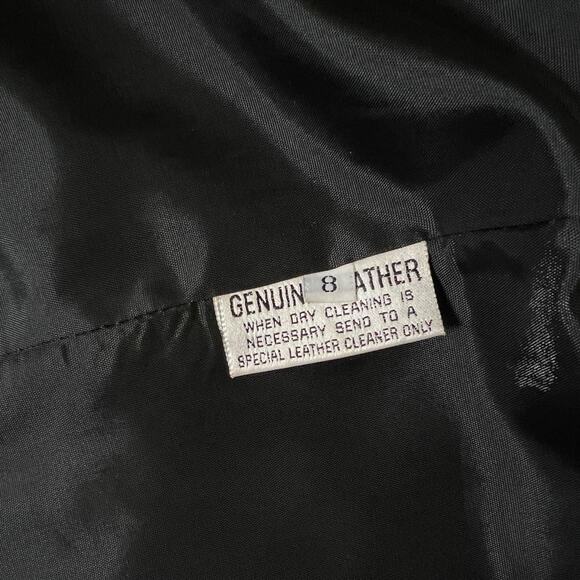 Dark Navy Wool Blend Coat Size 8 Leather Accents Lined Double Breast Long Vtg - Picture 10 of 15